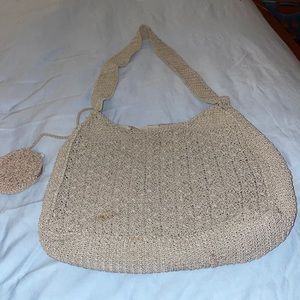 Cute beige small bag with attached change purse